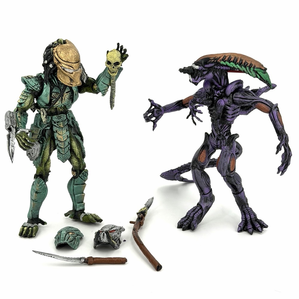 Rare! ALIEN VS PREDATOR Articulated Action Figure Mexican Bootleg KO Lot Of 2
